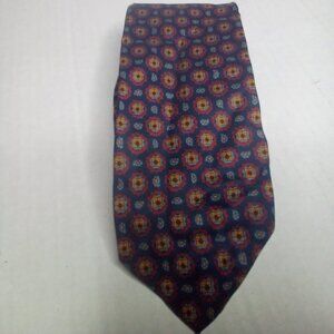 Styled For Renberg's Tulsa Tie Necktie Cotton Blue Red Gold